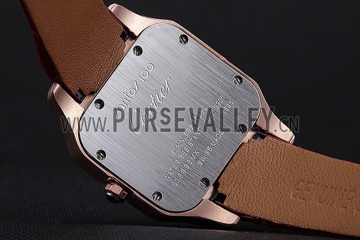 Cartier Santos 100 Diamond Rose Gold Bezel 621917