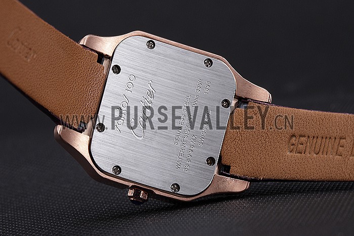Cartier Santos 100 Polished Rose Gold Bezel 621921