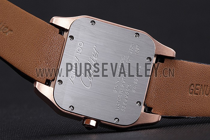 Cartier Santos 100 Diamond Rose Gold Bezel 621925