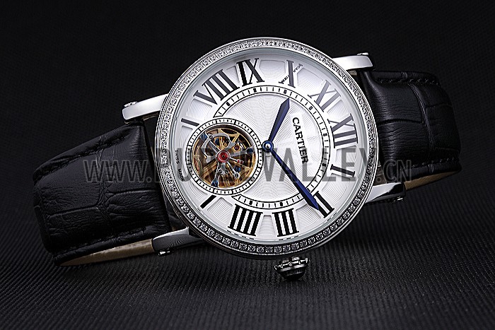 Cartier Rotonde Flying Tourbillon Diamonds White Dial 621954