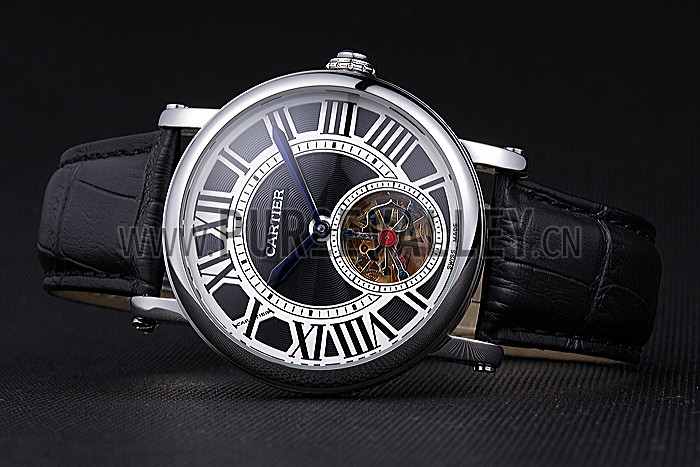 Cartier Rotonde Flying Tourbillon Black Dial 621955