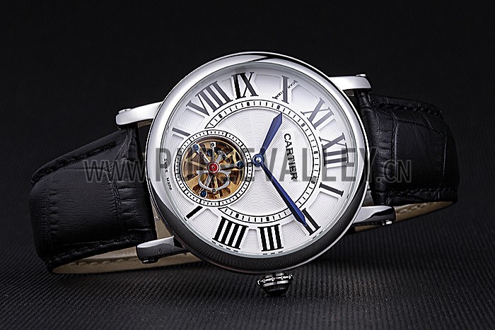 Cartier Rotonde Flying Tourbillon White Dial 621956