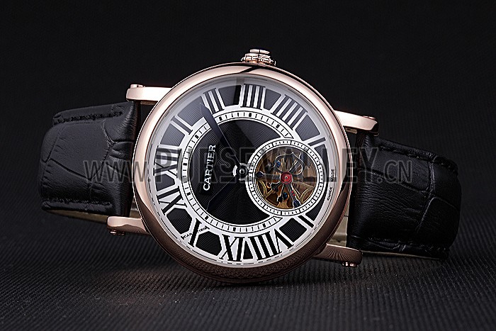Cartier Rotonde Flying Tourbillon Black Dial 621957