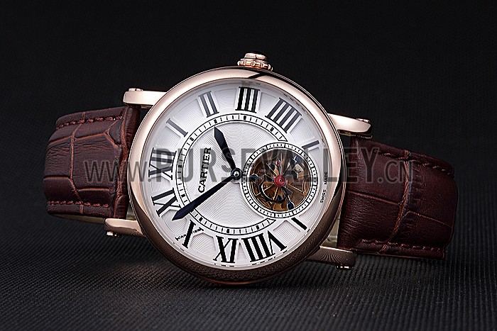 Cartier Rotonde Flying Tourbillon White Dial 621958