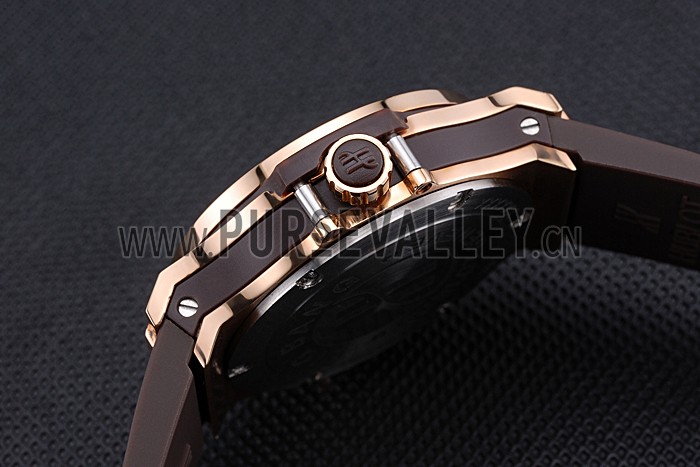 Hublot Big Bang King Rose Gold Bezel White Dial Brown Rubber Strap