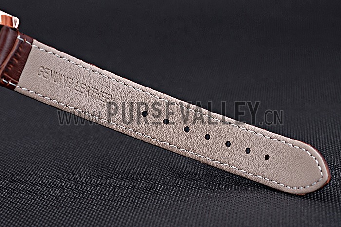 Jaeger LeCoultre Rendez-Vous Brown Dial Brown Leather Strap Rose Gold Diamond Bezel 622084