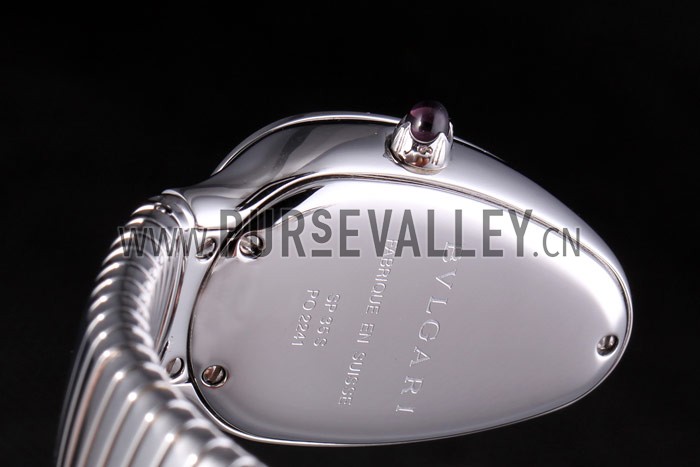 Bvlgari Serpenti 23mm Black Dial Stainless Steel Case With Diamonds Steel Bracelet