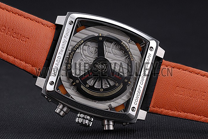 Tag Heuer Monaco 24 Calibre 36 Chronograph Gold And Beige Dial Black Leather Strap 622274