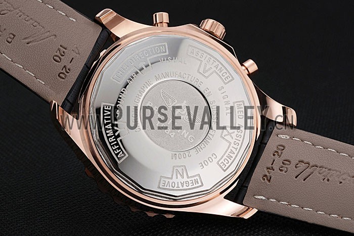 Breitling Navitimer Rosegold Bezek Leather Strap White Dial