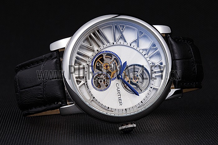 Cartier Rotonde Reversed Tourbillon White Dial 621948