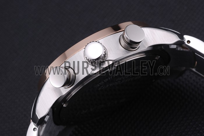 Bvlgari Diagono 46mm White Dial Stainless Steel Case Rose Gold Bezel Two Tone Bracelet