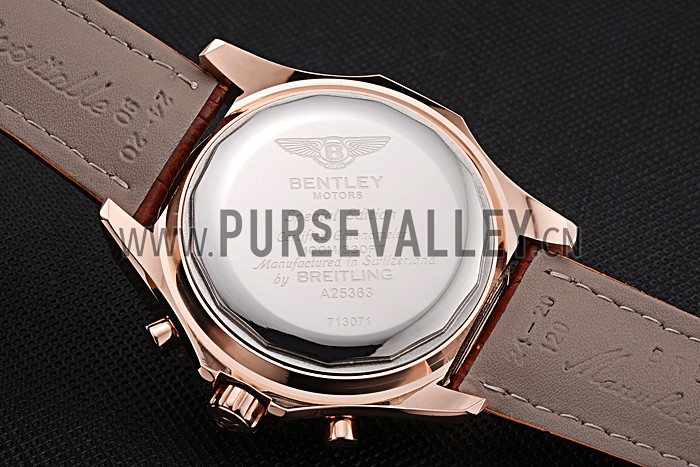 Breitling Bentley Motors Speed Gold Case White Dial Brown Leather Bracelet 622233