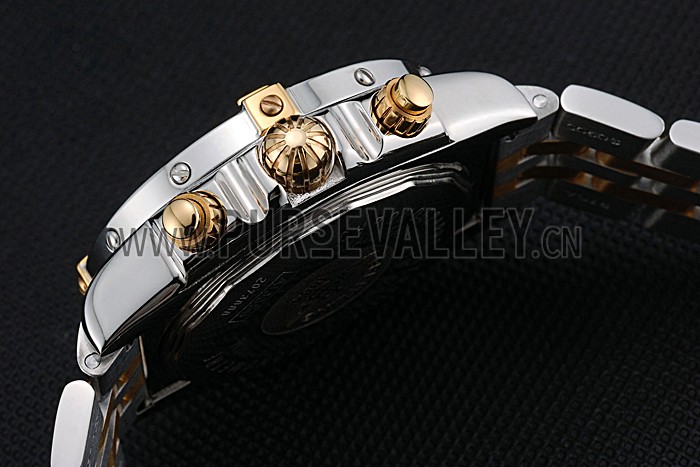 Breitling Chronomat Black Dial Stainless Steel And Gold Bracelet 622429