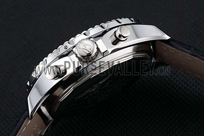 Breilting Bentley Supersports Black And Red Dial Black Leather Bracelet 622430