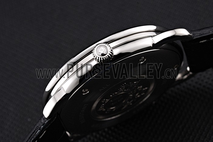 Hermes Classic Croco Leather Strap White Dial 801403