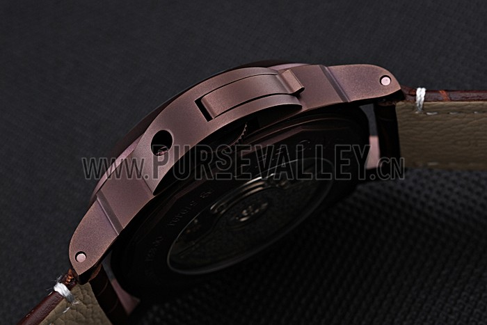 Panerai Luminor Brown Leather Strap Black Dial 80163