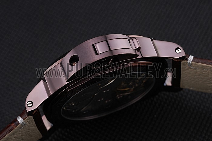 Panerai Luminor Brown Leather Strap Black Dial 80164