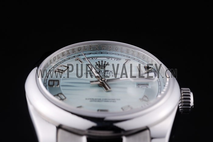 Rolex DayDate Polished Silver Bezel White Dial 7470