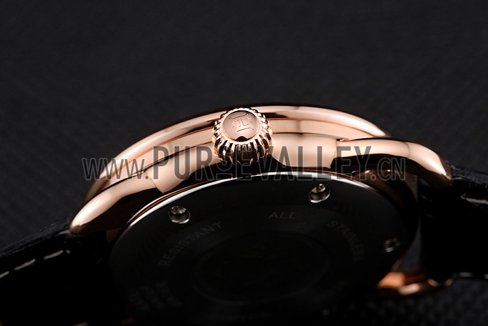 Hermes Classic Croco Leather Strap Black Dial 801398