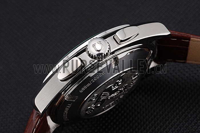 Omega Seamaster Aqua Terra Chronograph Ivory Dial Brown Leather Bracelet 622529