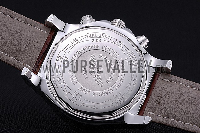 Breitling Chronomat Evolution White Dial Brown Leather Bracelet 622517