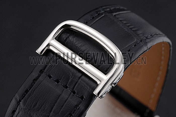 Cartier Tank MC White Dial Stainless Steel Case Black Leather Strap 622576