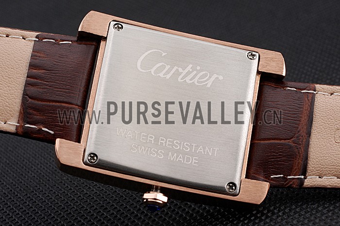 Cartier Tank MC Gold Case Brown Dial Brown Leather Strap 622175