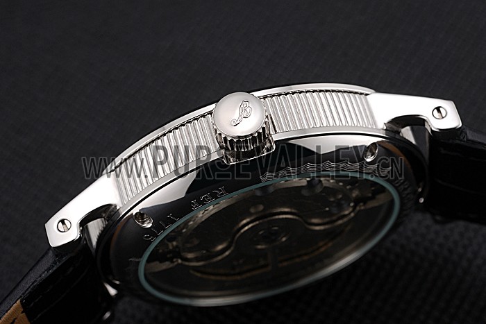 Breguet Duo Tourbillon Silver Case White Dial Black Leather Bracelet 622622