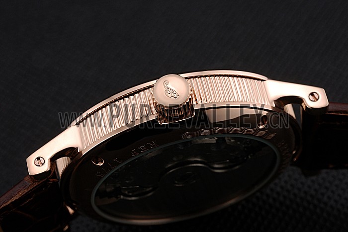 Breguet Duo Tourbillon Gold Case Beige Dial Brown Leather Bracelet 622625