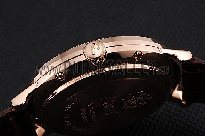 Piaget Altiplano Diamond Gold Case White Dial Brown Leather Bracelet 622627