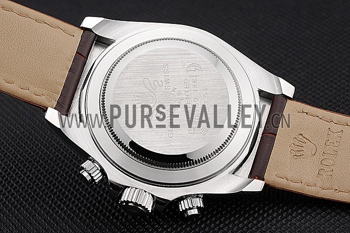 Rolex Cosmograph Daytona Stainless Steel Case White Dial Brown Leather Bracelet 622631