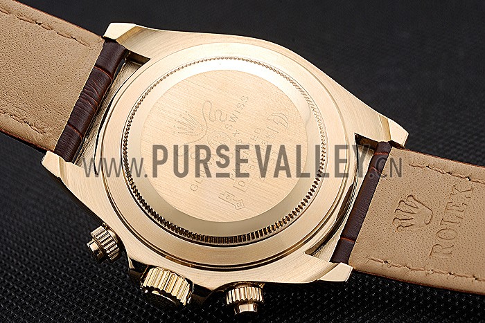 Rolex Cosmograph Daytona Gold Case White Dial Brown Leather Bracelet 622633