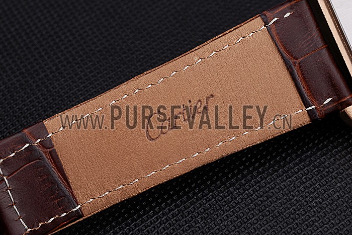 Cartier Tank MC Brown Dial Gold Case Brown Leather Bracelet 622696