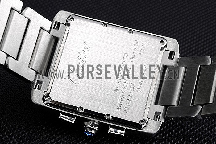 Cartier Tank MC Black Dial Stainless Steel Case And Bracelet 622698