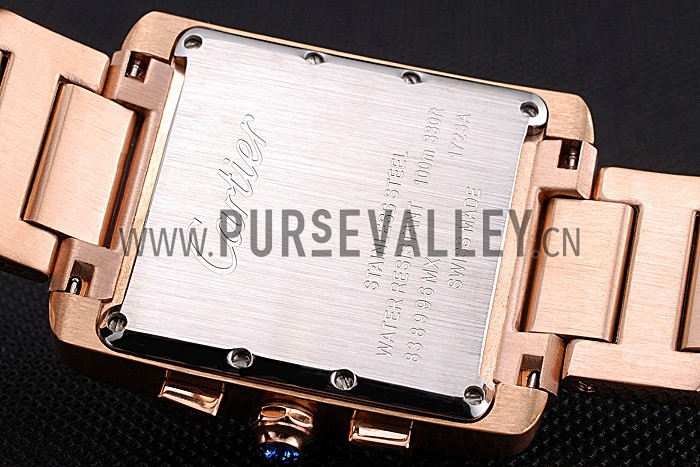 Cartier Tank MC Navy Dial Rose Gold Case And Bracelet 622704