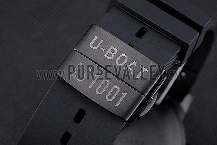 U-Boat Flightdeck Black Dial Black Steel Case Black Rubber Bracelet 622713