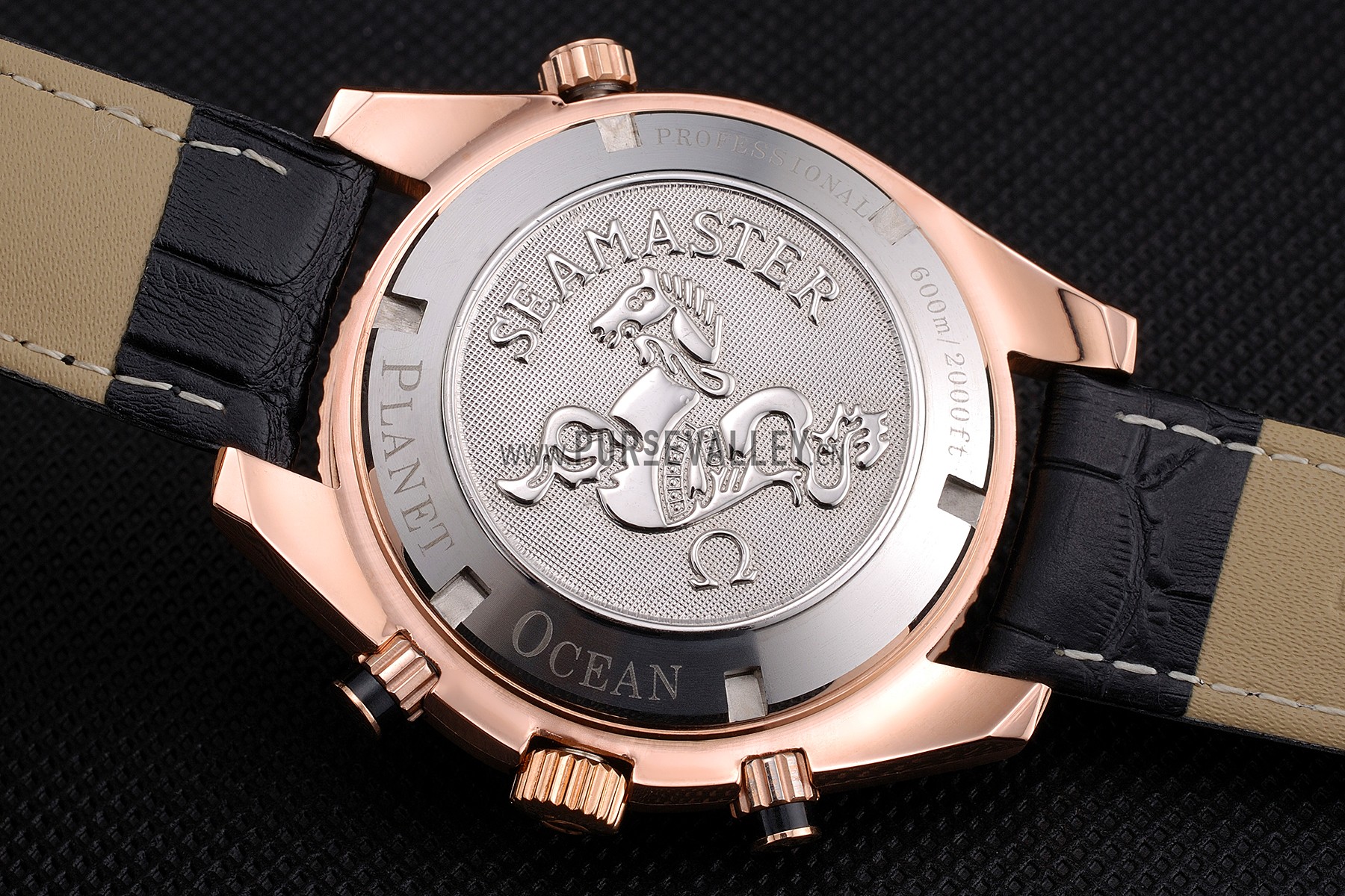 Omega Seamaster Planet Ocean Chronograph Ceragold Black Dial 622391