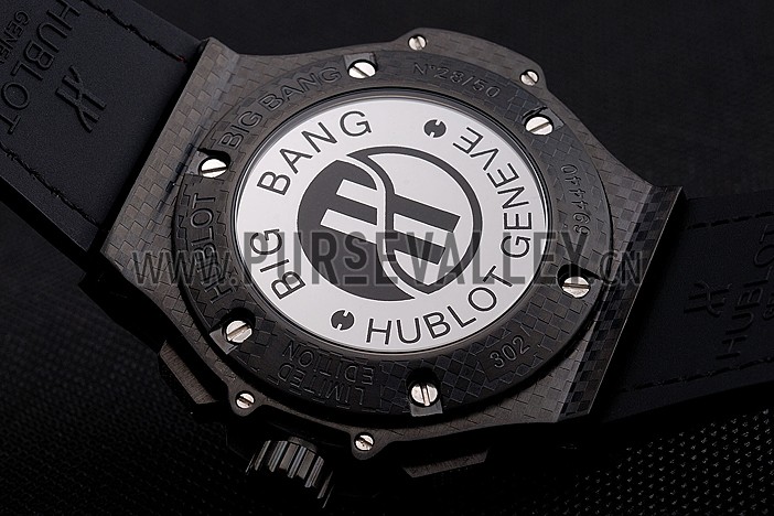 Hublot Big Bang Carbon Dial With Red Markings Carbon Case And Bezel Black Leather Strap 622775