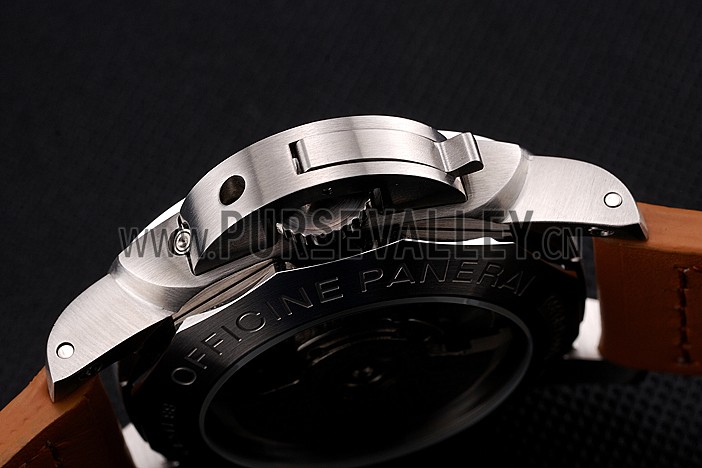 Panerai Radiomir Stainless Steel Bezel Orange Leather Bracelet 622317