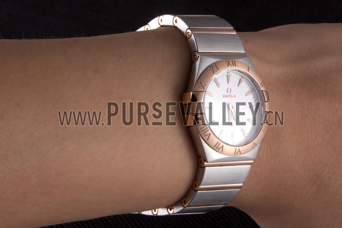 Omega Constellation Rose Gold Bezel Two Tone Band som101 621481