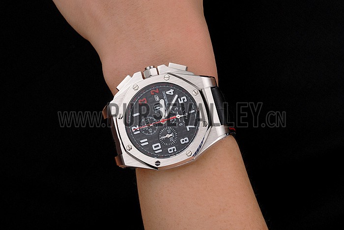 Audemars Piguet Royal Oak Offshore Shaquille O'Neal Black Dial Stainless Steel Case Black Leather Strap