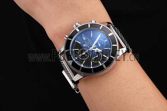 Breitling Superocean Heritage Chronographe 46 Black Dial And Bezel Stainless Steel Case And Bracelet