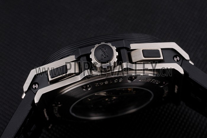 Swiss Hublot Big Bang Limited Edition Formula 1 Black Skeletonised Dial Steel Case Black Leather Strap 622883
