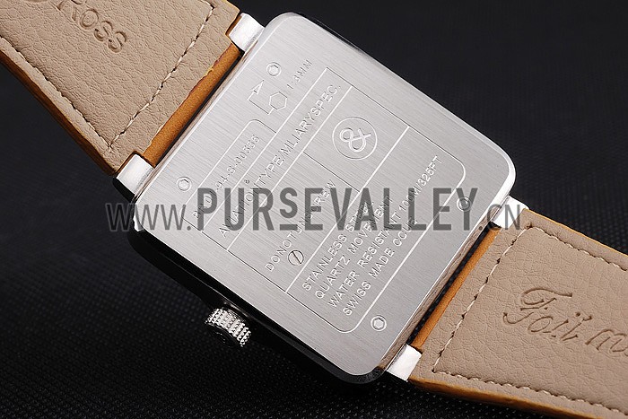 Bell and Ross BR 01-92 Black Dial Silver Case Gold Numerals Brown Leather Strap