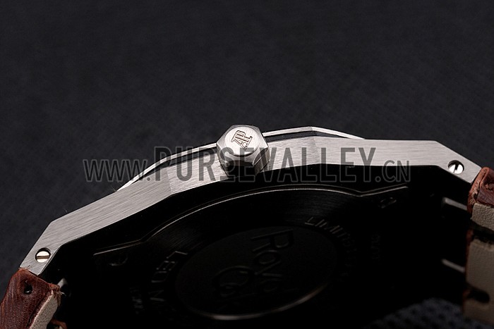 Audemars Piguet Royal Oak Fondation Gray Dial Stainless Steel Case Brown Leather Strap