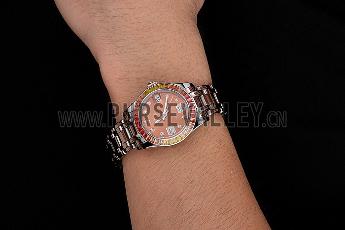 Rolex Datejust Pearlmaster 39 Cognac Dial Stainless Steel Case And Bracelet