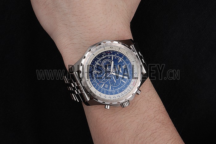 Breitling Bentley Motors T Blue Dial Stainless Steel Case And Bracelet 622222