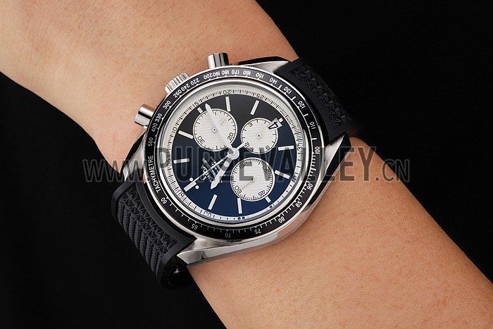 Omega Speedmaster Black Rubber Strap Black Dial 622041