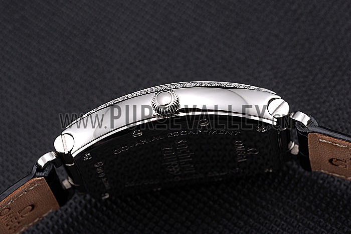 Omega Sochi Petrograd White Dial With Diamonds Stainless Steel Case Black Leather Strap 622823