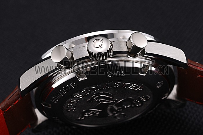 Omega Speedmaster Black Dial Stainless Steel Case Brown Leather Strap 622806